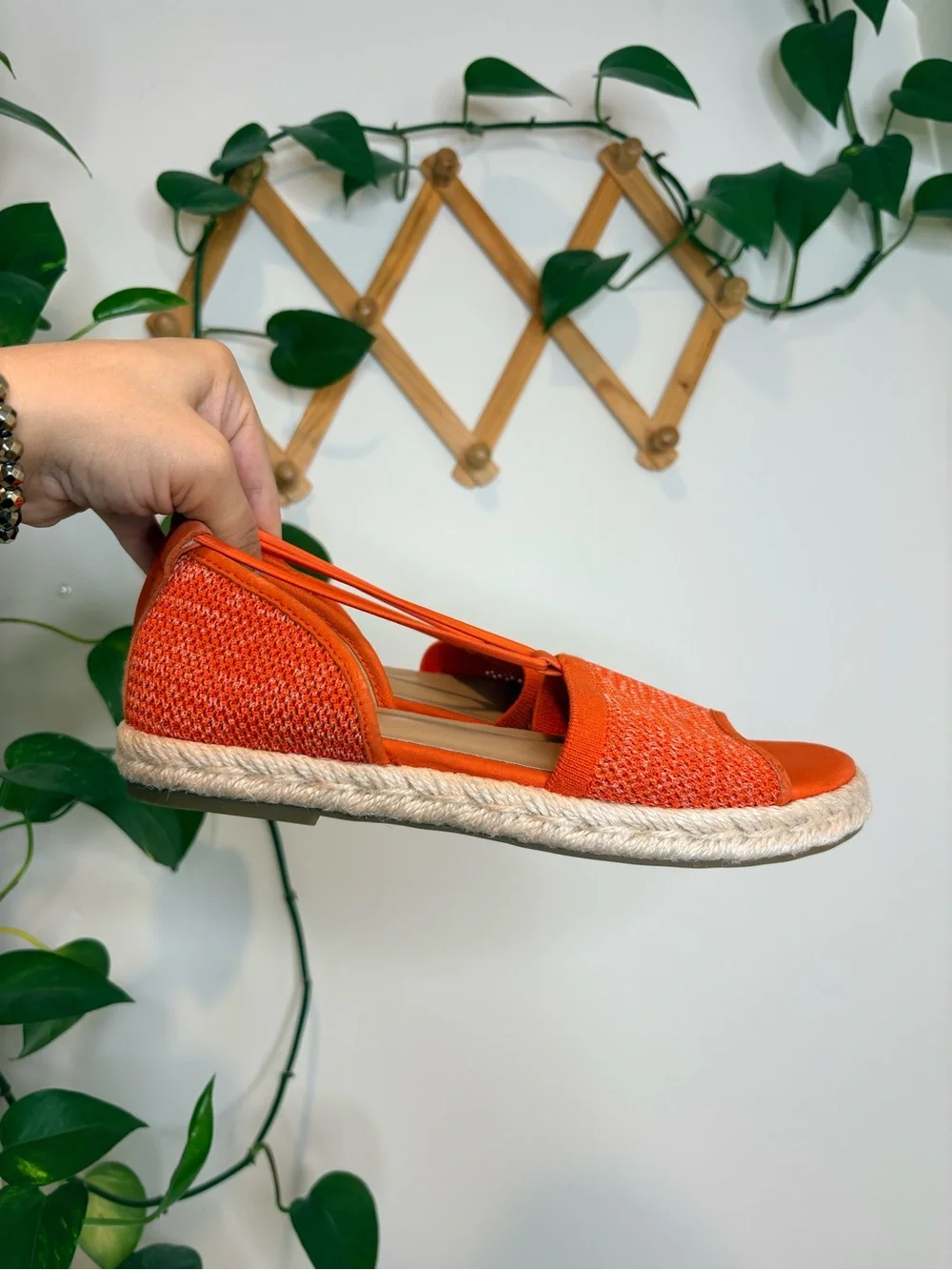 Eileen Fisher Mews Magma Melange Orange Stretch Espadrille Flat